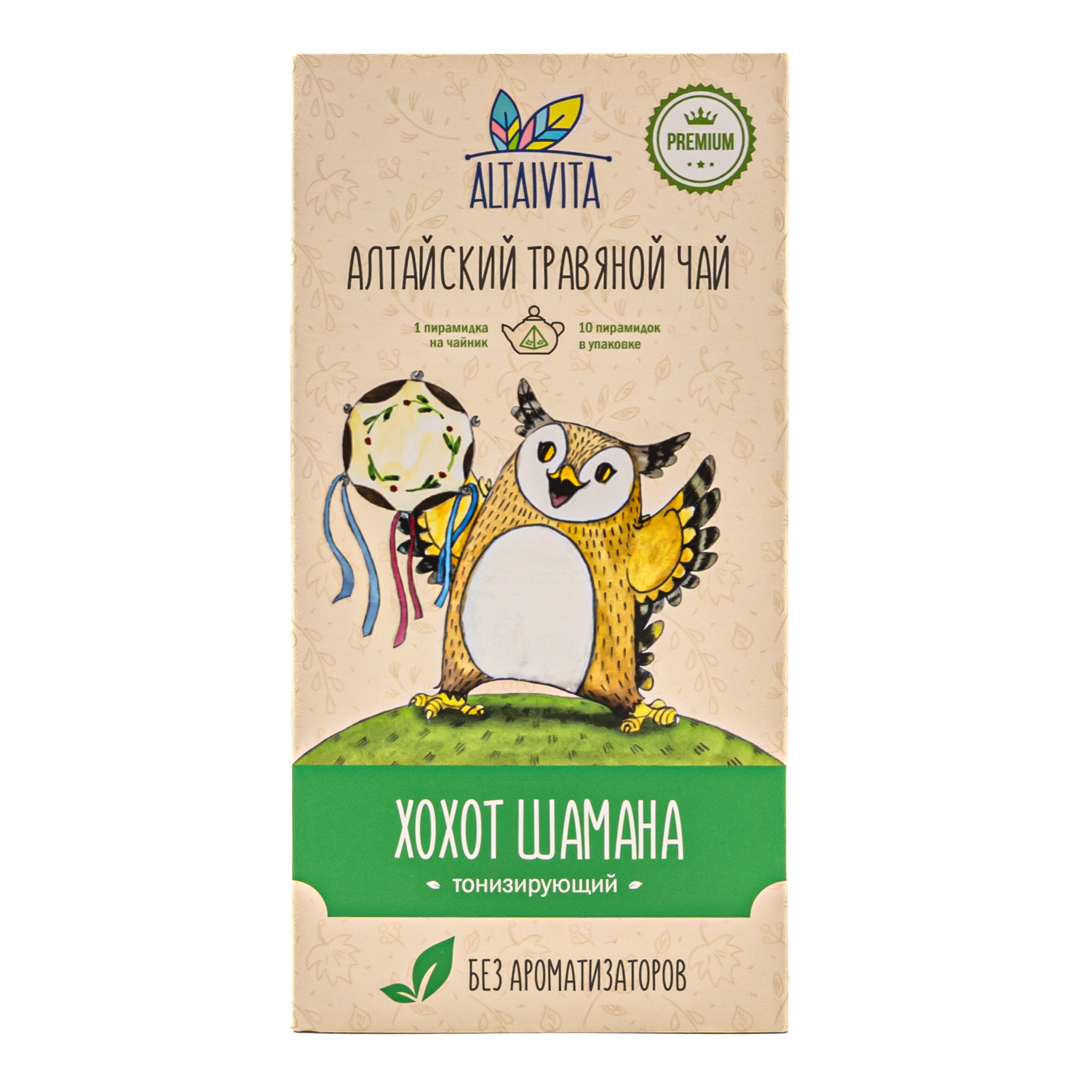 ALTAIVITA чай травяной хохот шамана тонизирующий в пирамидках 40г