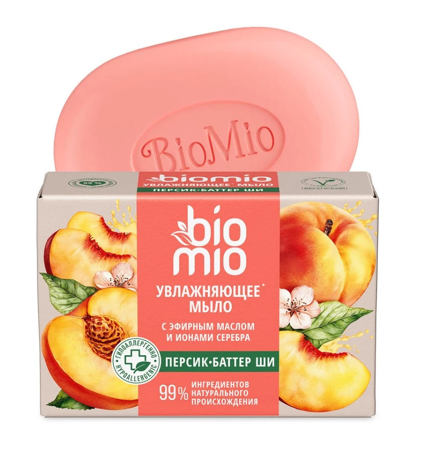BioMio мыло натуральное персик и ши 90 г