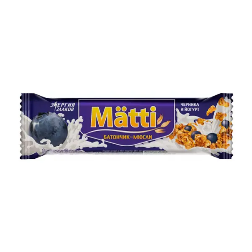 Батончик-мюсли MATTI черника йогурт 24гр.