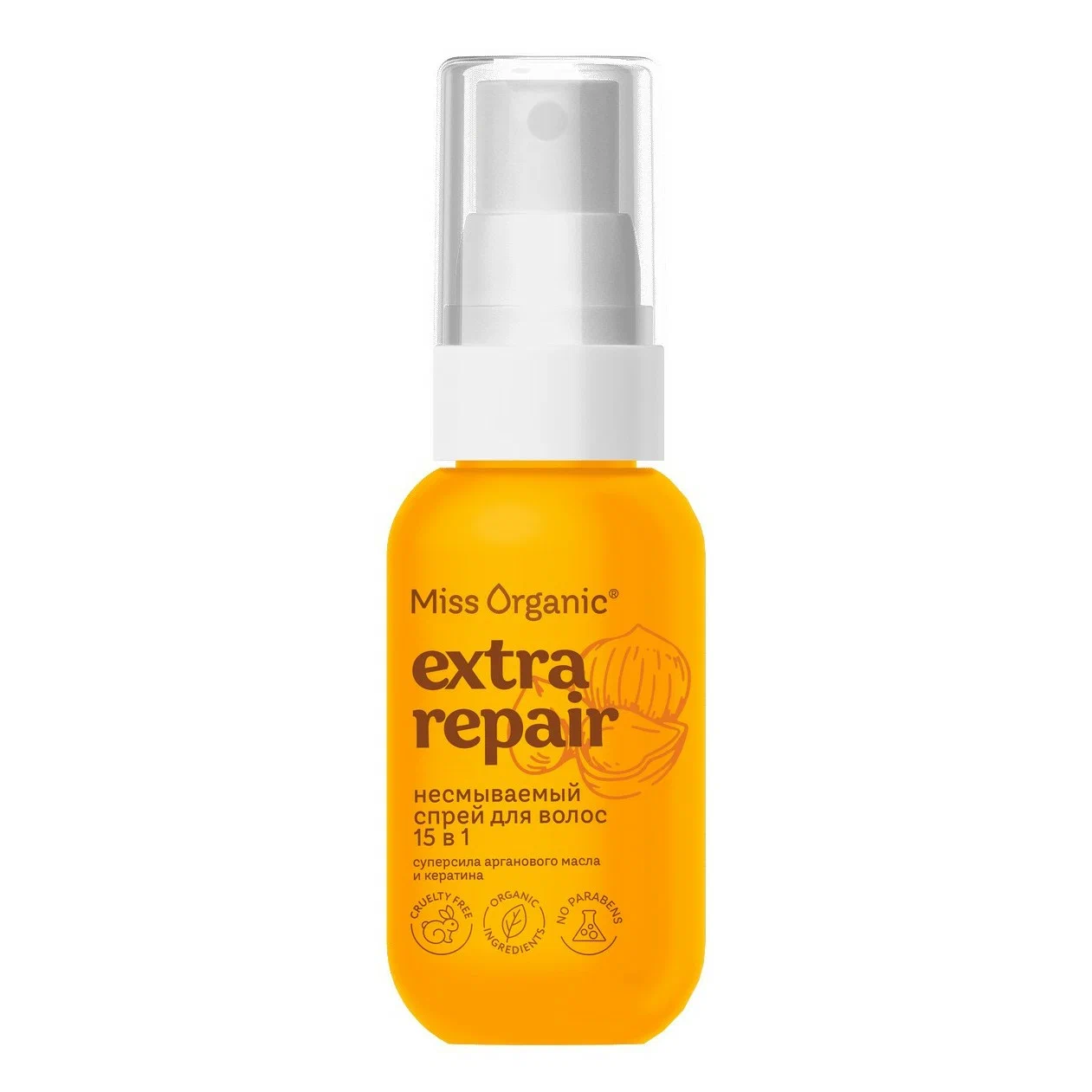 MISS ORGANIC спрей д/волос несмываемый экспресс-уход 15в1 extra repair 40мл