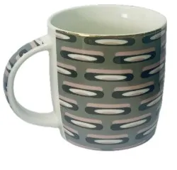 Кружка керамика Абстракция цв.розово-серый 350мл EA112