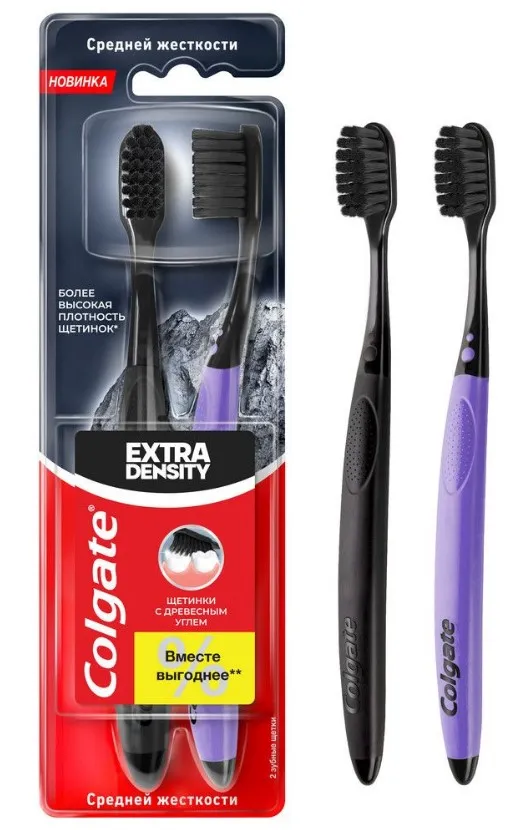 COLGATE Extra Density щетка зубная средней жесткости 2шт