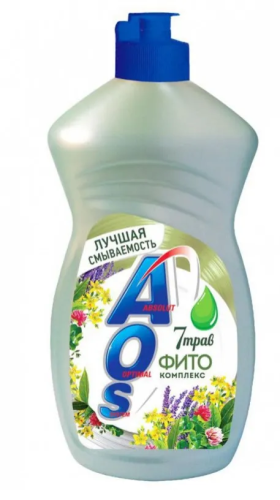AOS средство д/мытья посуды фитокомплекс 7 трав 450мл