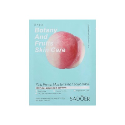 Sadoer Маска для лица тканевая увлажняющая с экстрактом персика Botany And Fruits, 25 г