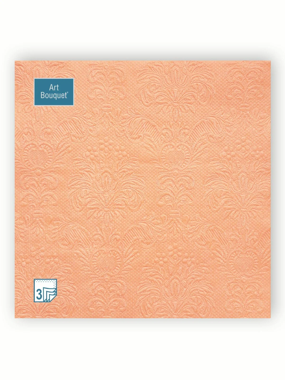 BOUQUET Art салфетки столовые барокко барокко персиковый 3сл. 33*33см 16шт