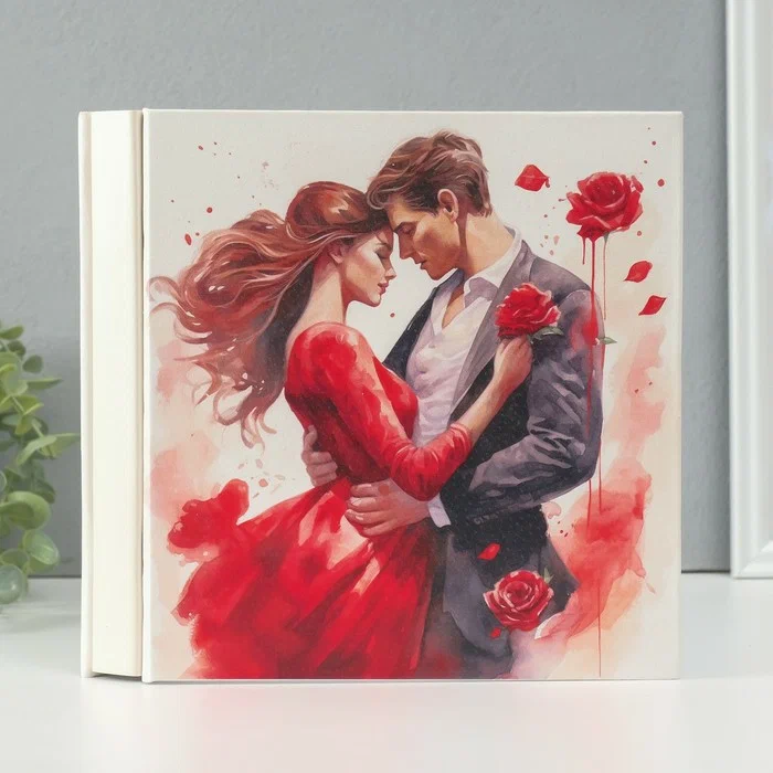 Фотоальбом 10*15см на 100 фото танец любви кожзам в коробке 10499625