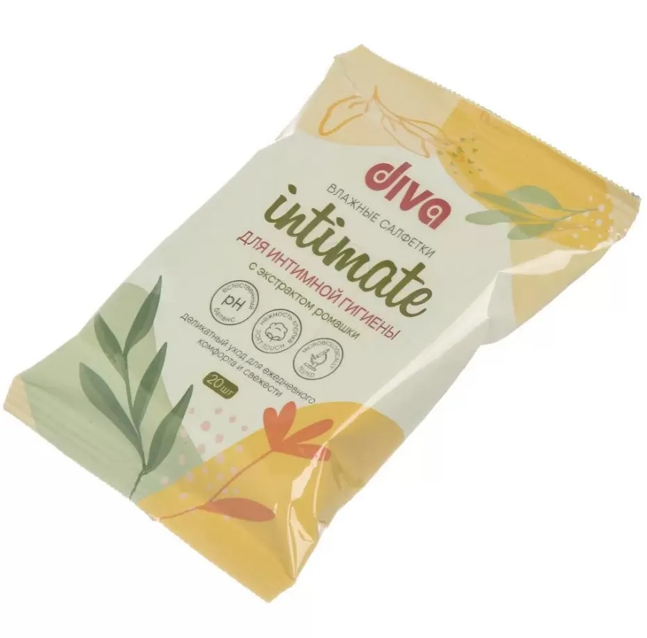 DIVA салфетки влажные д/интимной гигиены 20шт 10163