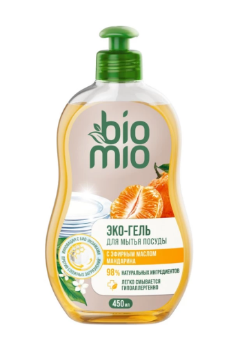 BIOMIO средство д/мытья посуды bio-care мандарин 450мл