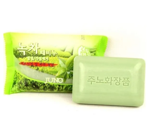 JUNO мыло-пилинг green tea 150г