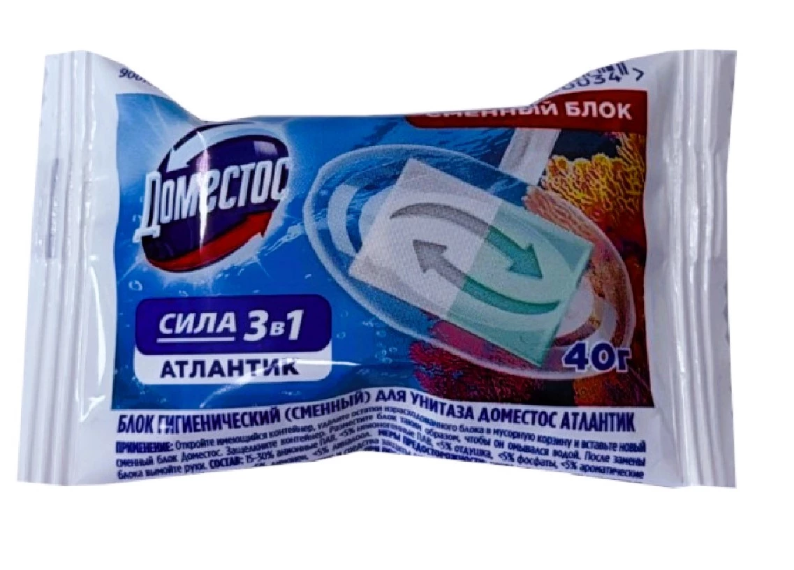 ДОМЕСТОС см.блок д/унитаза атлантика 40г