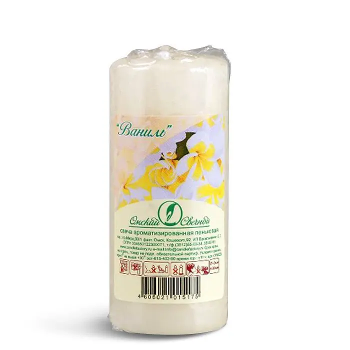 Свеча аромат. пеньковая ваниль 4*9см 079523
