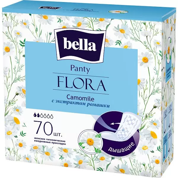 BELLA Panty flora прокладки ежедневные с экстрактом ромашки 70шт