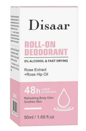 DISAAR дезодорант роликовый с розой и маслом roll-on deodorant rose extract+neem oil 50мл