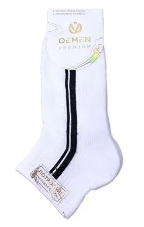 OEMEN носки женские с махровой стопой PW250 белый/черный р.23-25