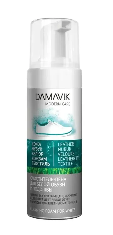 DAMAVIK очиститель-пена д/белой обуви и подошвы cleaning foam for white 150мл                      