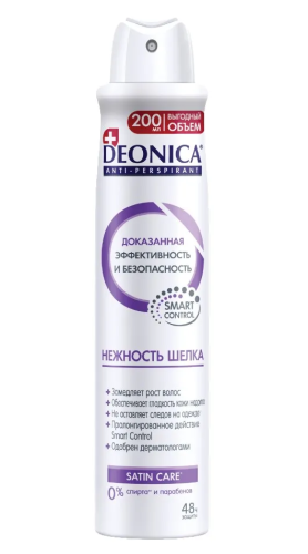 DEONICA антиперспирант жен. нежность шелка 200мл спрей