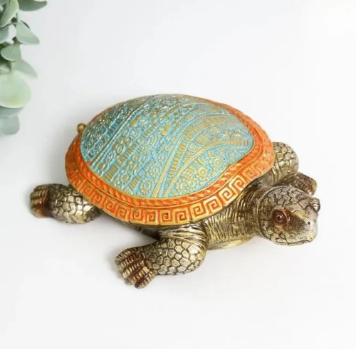 Фигурка черепаха сухопутная узоры на цветном панцире 10,5*5,5см 9369437