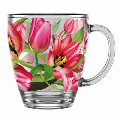 ДЕКОСТЕК Тюльпаны кружка 350мл 2025-Д