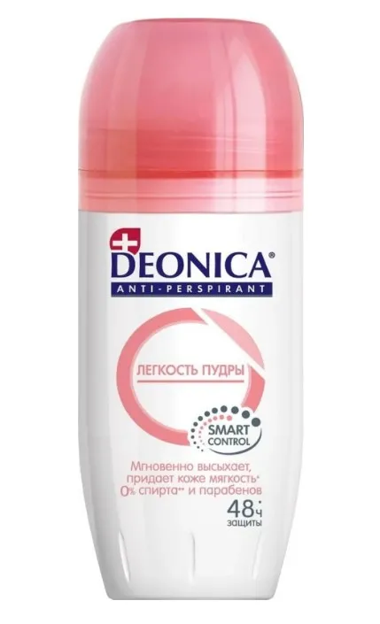 DEONICA антиперспирант жен. легкость пудры 50мл ролл