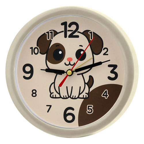 РУБИН будильник кварц цв.хаки щенок 15см В4-058