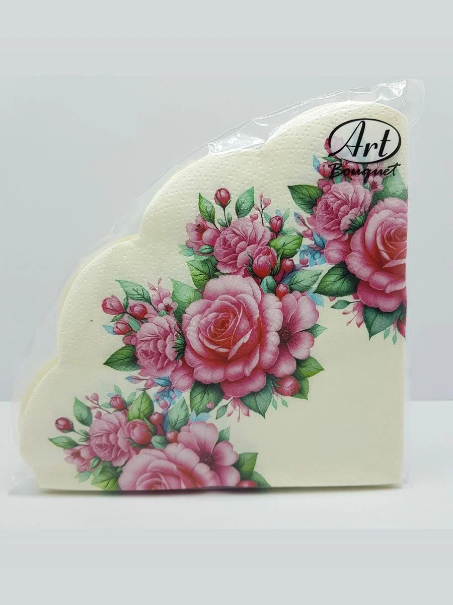 BOUQUET Art rondo салфетки столовые венок из роз 3сл. 32см 12шт