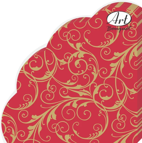 BOUQUET Art rondo салфетки столовые очарование на красном 3сл. 12шт