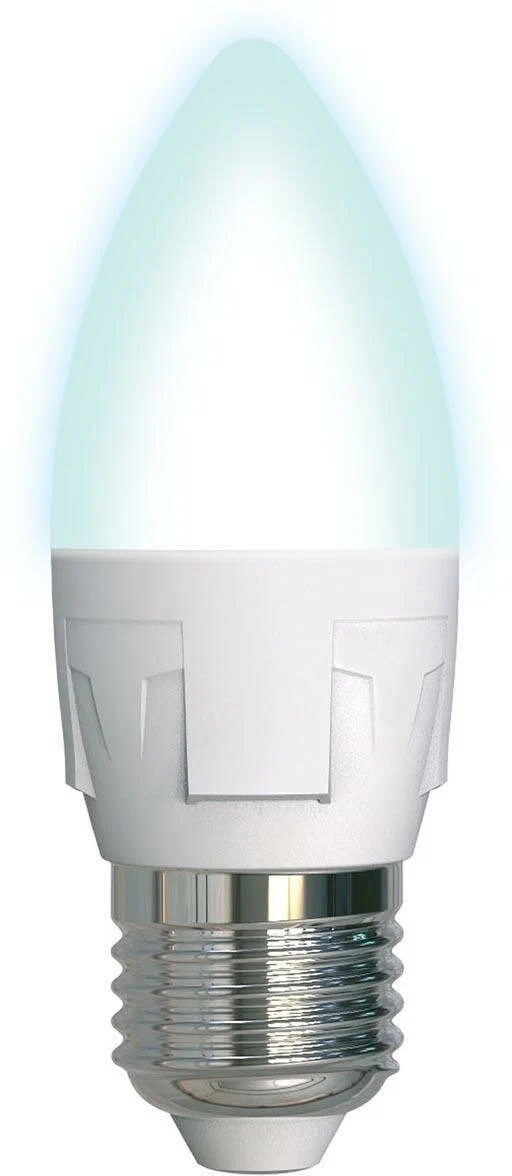 UNIEL лампа светодиодная свеча матовая белый свет LED-C37 7W/NW/E27/FR PLP01WH_