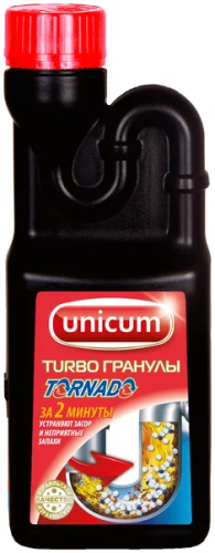 UNICUM средство д/удаления засоров tornado граниул 600г