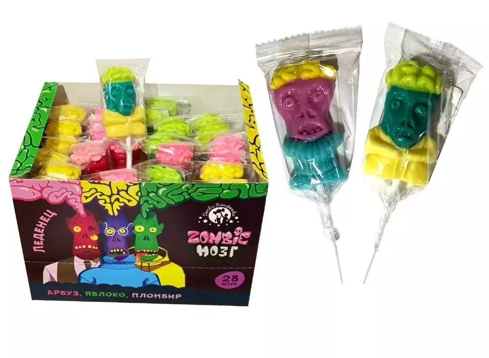 МОЗГ ZOMBIE карамель на палочке 22г/28