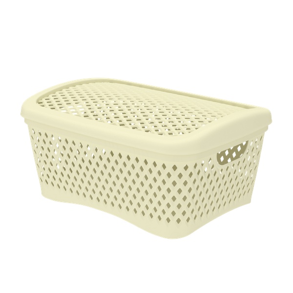 Корзинка ромбики цв.ваниль М 29,5*22*14см АП442/50