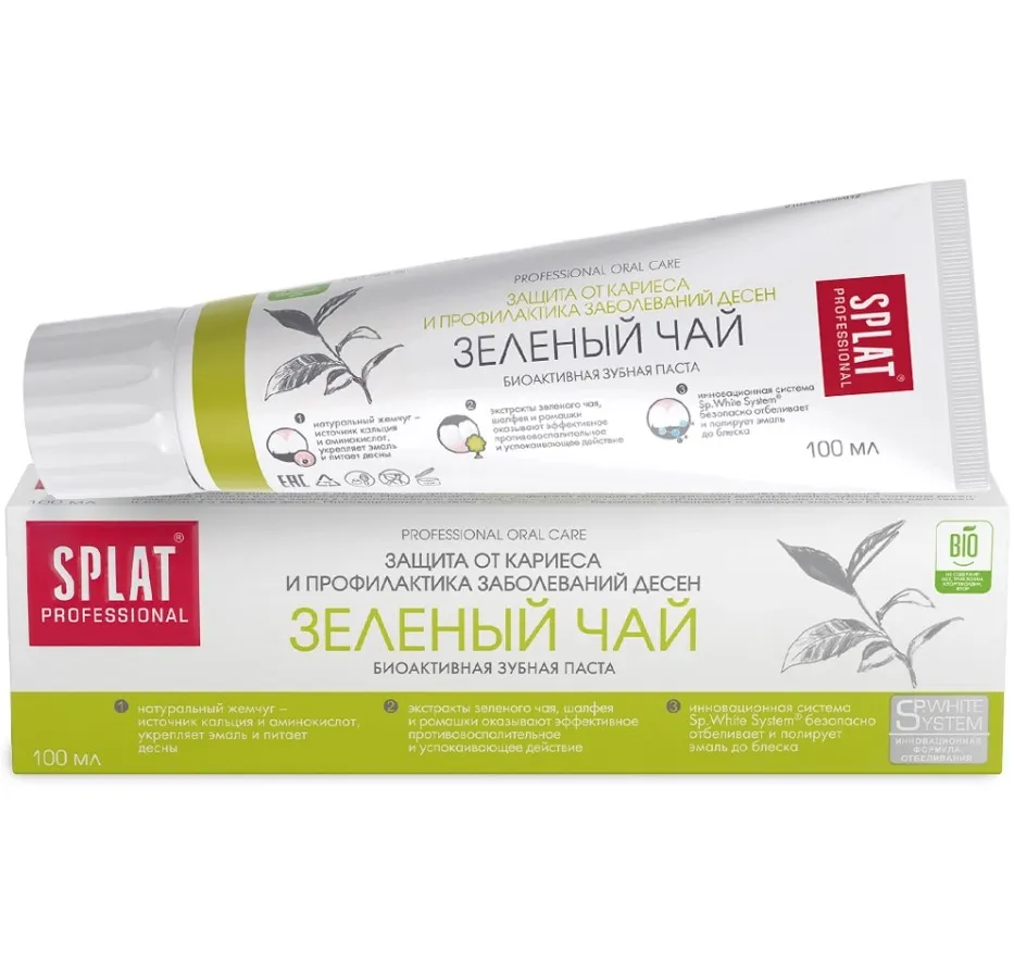 SPLAT PROFESSIONAL паста зубная green tea 100мл