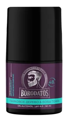 BORODATOS дезодорант-антиперспирант гваяковое дерево и бобы тонка 50мл
