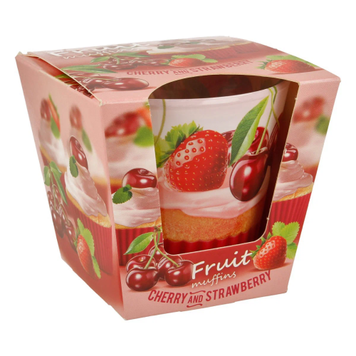 BARTEK свеча аромат. в стакане фруктовые маффины 115г/12