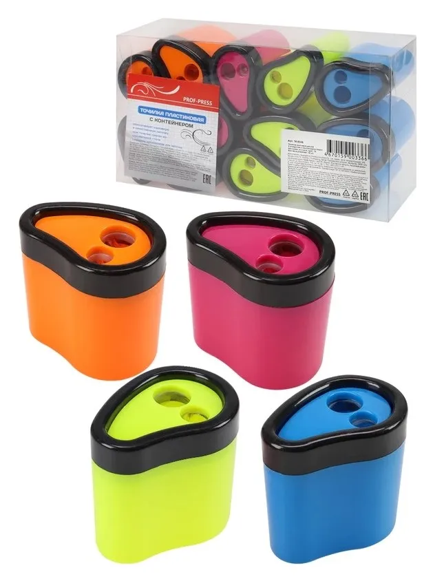 Точилка д/карандашей пластиковая с контейнером ТК-0336