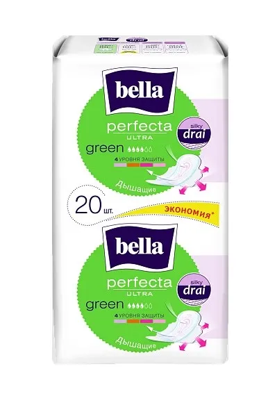 BELLA Perfecta прокладки ultra green супертонкие 10+10шт ВЕ-013-RW20-103