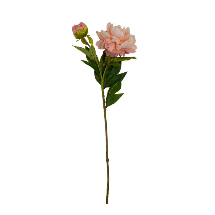 Цветок искусственный пион персиковый 67см HFW-38