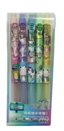 Набор ручек гелевых единороги 0,5мм 5шт