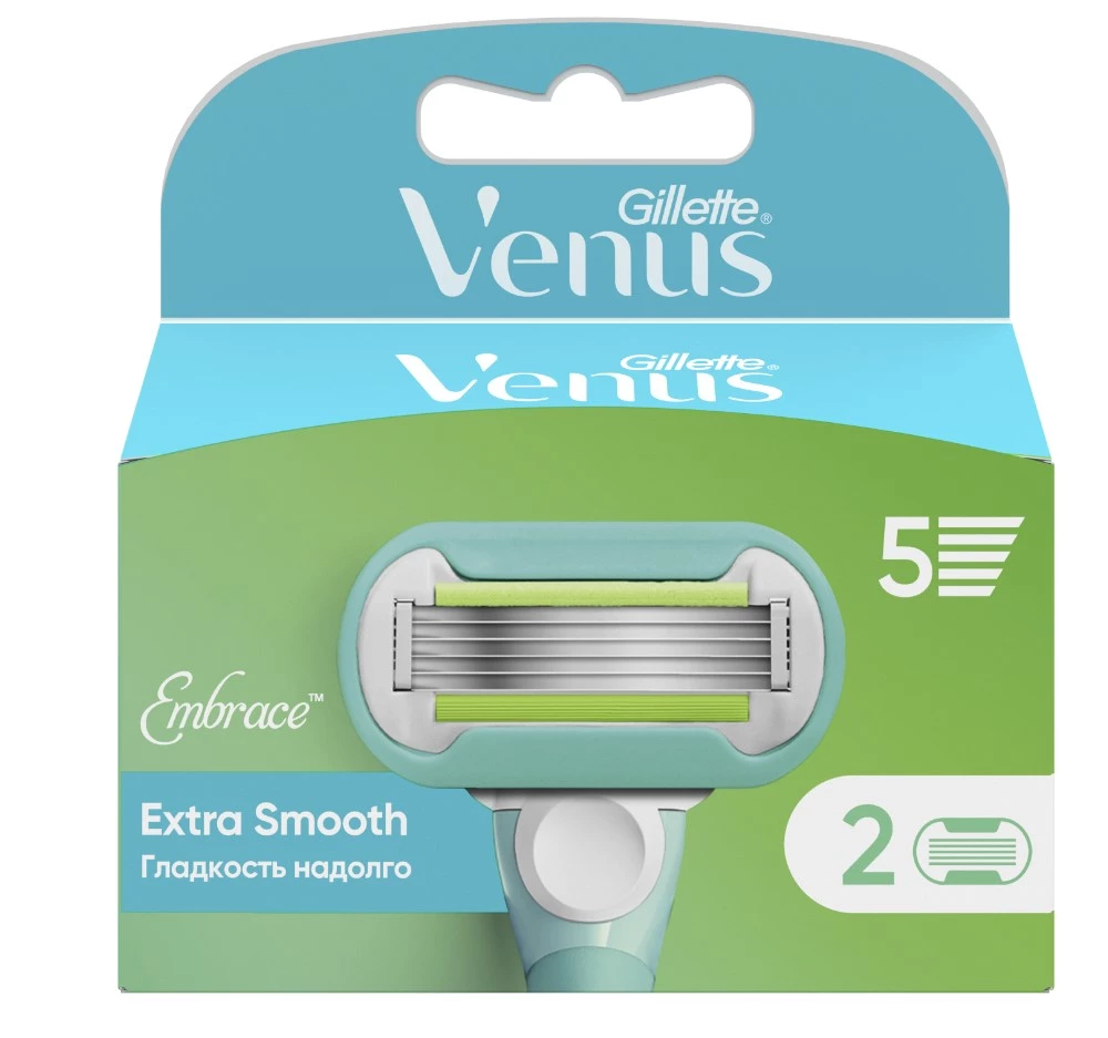 GILLETTE кассеты сменные д/бритья venus embrace жен. 2шт
