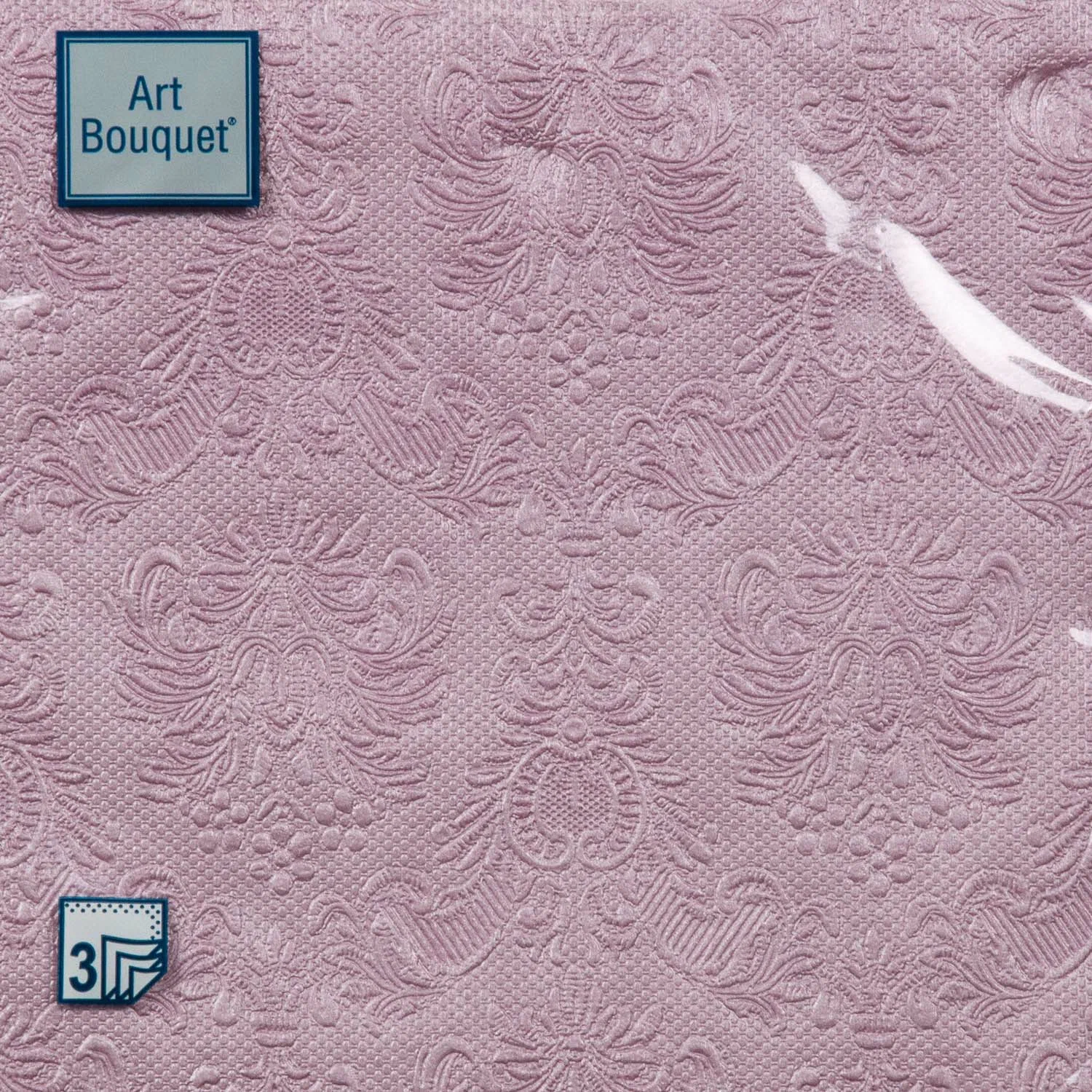 BOUQUET Art салфетки столовые барокко лиловый с перламутром 3сл. 33*33см 16шт
