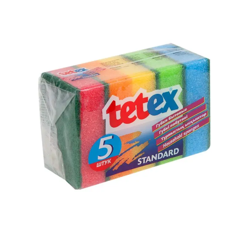 ТЕТЕХ губки д/посуды с абразивом стандарт 5шт