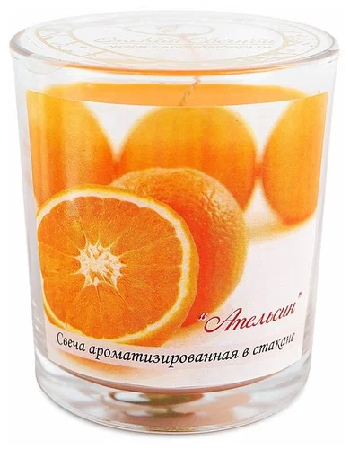 Свеча аромат. в стакане апельсин 321307