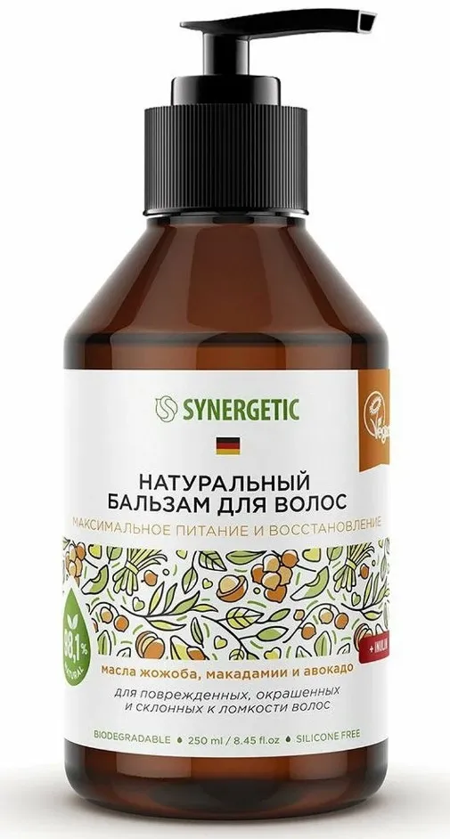 SYNERGETIC бальзам д/волос натуральный максимальное питание и восстановление 250мл_