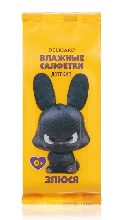 DELICARE mini салфетки влажные д/детей зайчик Злюся 8шт