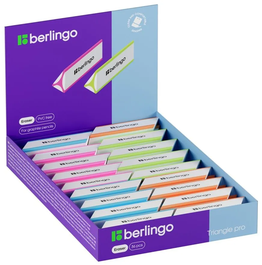 BERLINGO ластик triangle pro треугольный, скошенный 5,7*1,6см/36