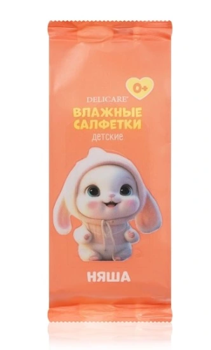 DELICARE mini салфетки влажные д/детей зайка Няша 8шт