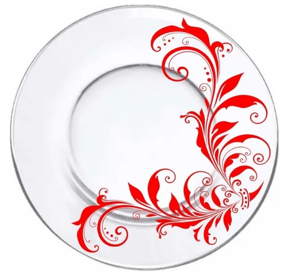 ДЕКОСТЕК тарелка сервировочная криуль цв.карасный 327/1-Д