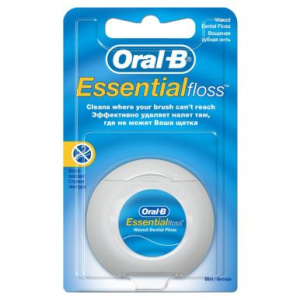 ORAL-B нить зубная essential floss вощенный мятная 50м