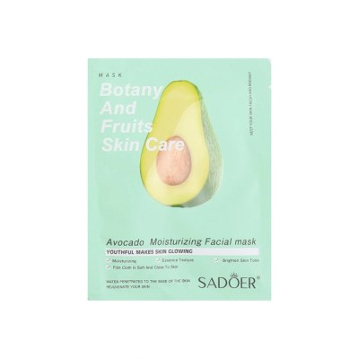 Sadoer Маска для лица тканевая увлажняющая с экстрактом авокадо Botany And Fruits, 25 г