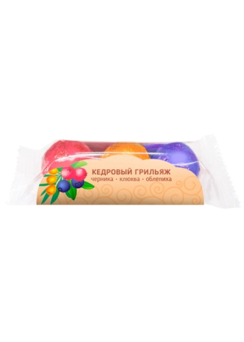 СИБИРСКИЙ КЕДР грильяж кедровый ассорти клюква, черника, облепиха 40г