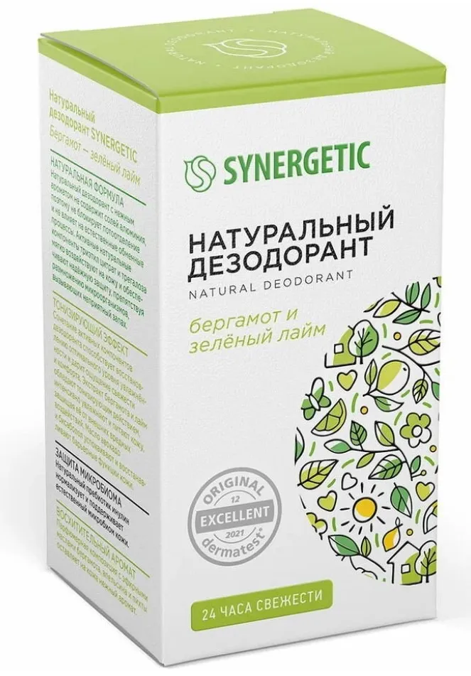 SYNERGETIC антиперспирант жен. натуральный бергамот-зеленый лайм 50мл ролл